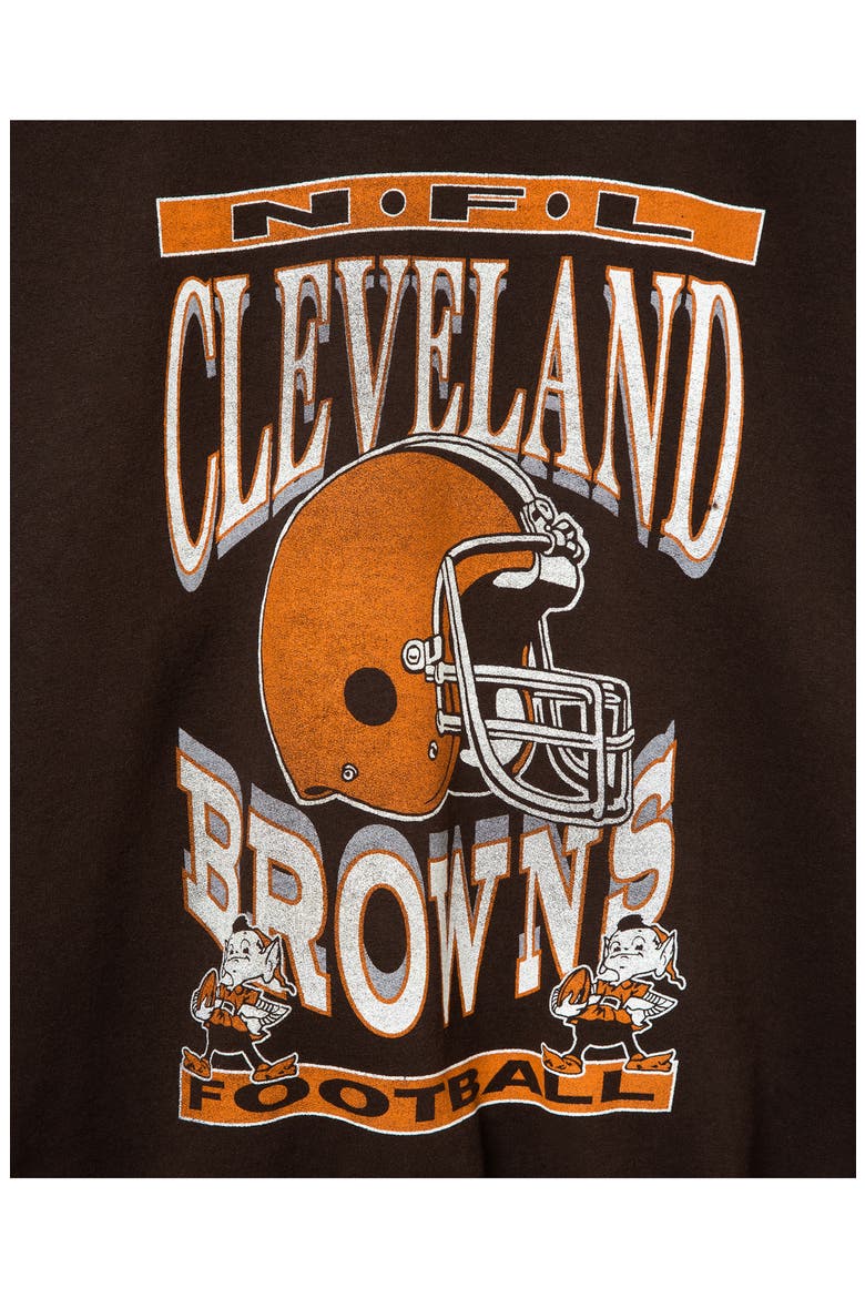 Cleveland Browns Helmet Crewneck Sweatshirt, Alternate, color, DARK BROWN
