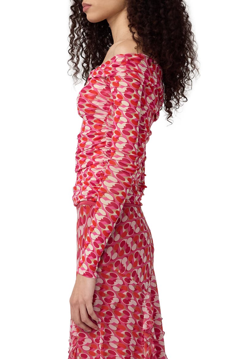 Scout Long Sleeve Off the Shoulder Chain Print Top, Alternate, color, POP LINK MINI BLONDIE PINK