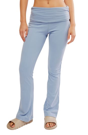 Shop Free People Aced It Flare Leggings In Blue Grey