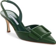 Manolo Blahnik Maysli Buckle Slingback Pump