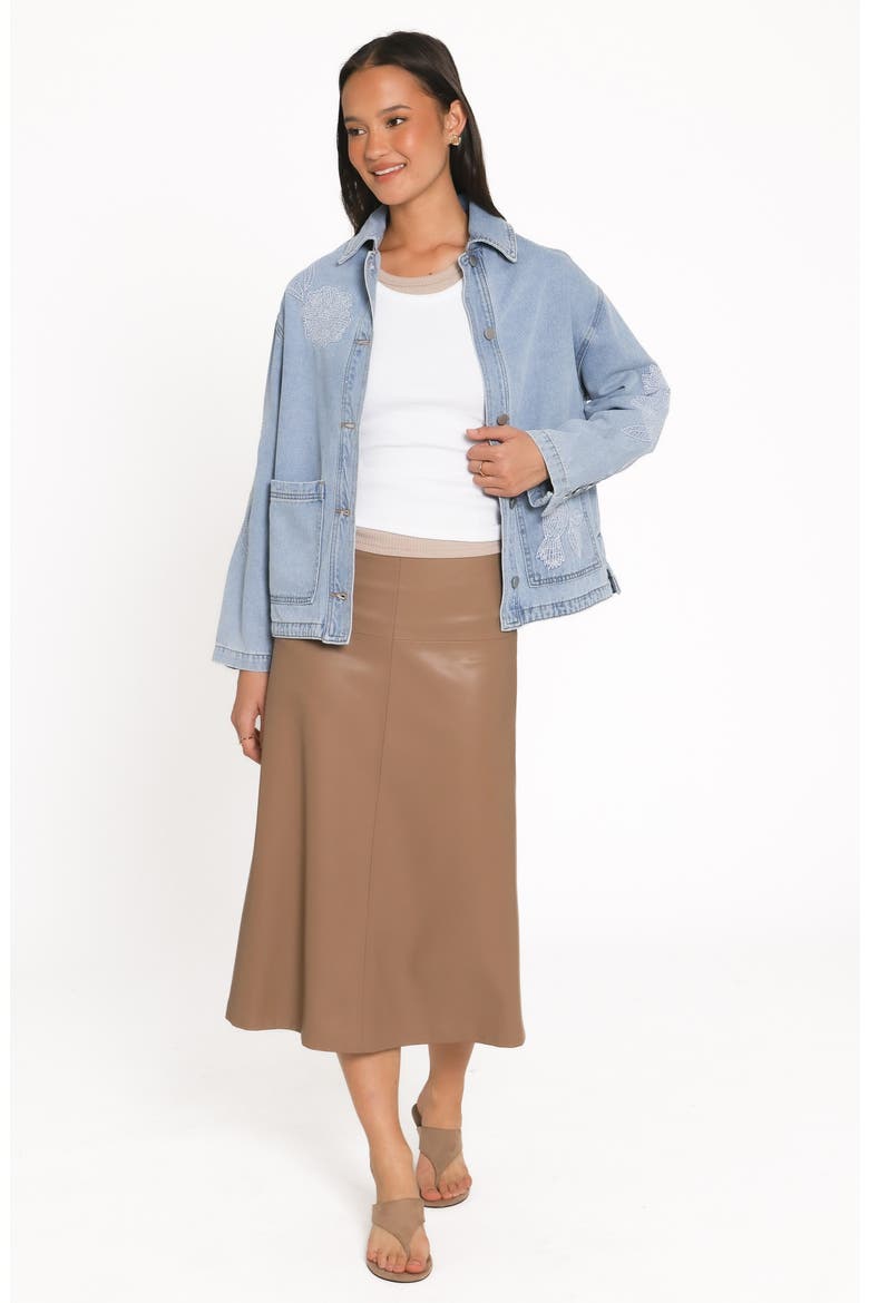 Mora Embroidered Denim Shacket, Alternate, color, LIGHT WASH