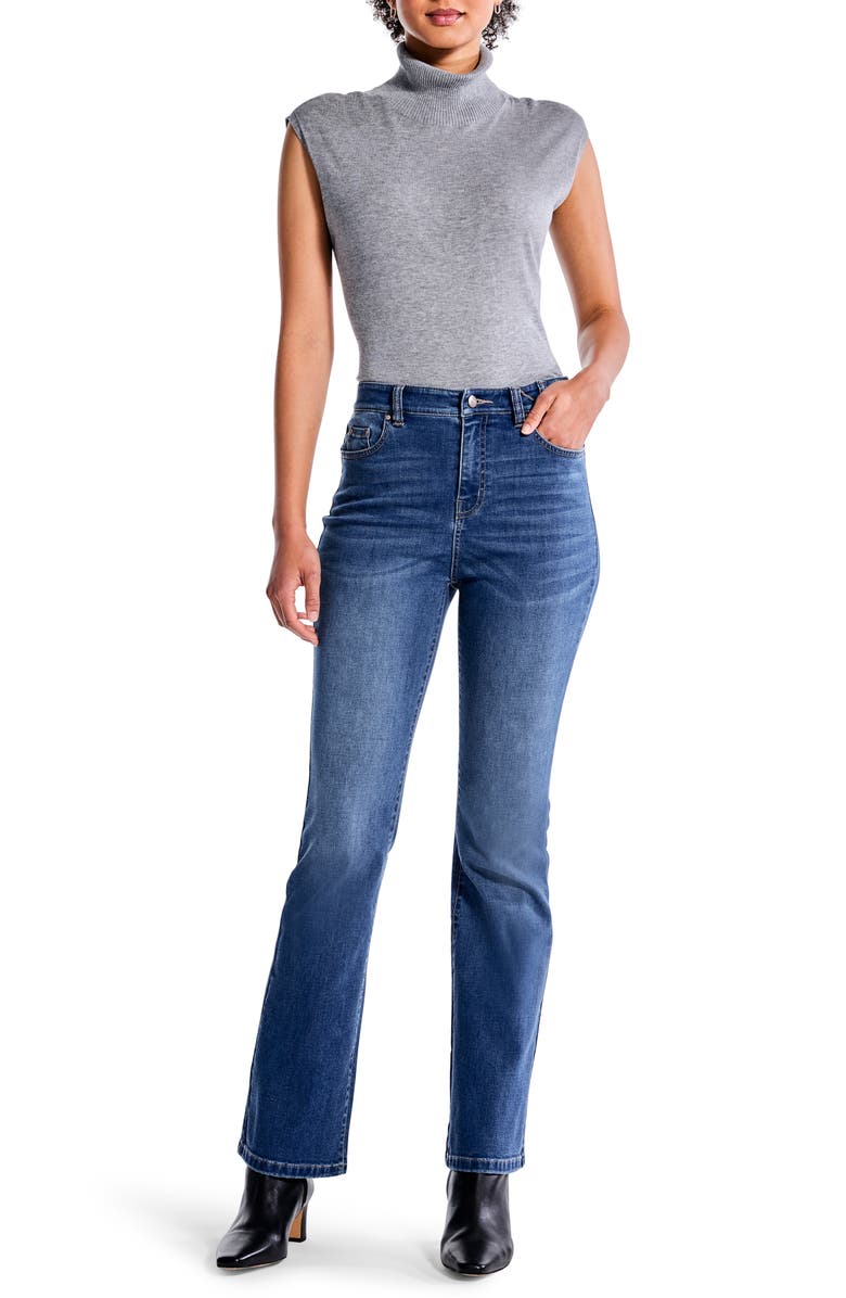NIC+ZOE High Waist Bootcut Jeans, Alternate, color, Atlantic
