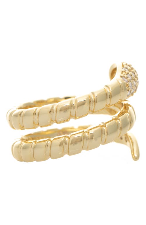 Rivka Friedman 18k Plated Cz Ring In 18k Gold Clad