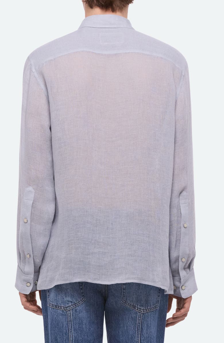 Helmut Lang Relaxed Fit Linen Gauze Button-Up Shirt, Alternate, color, Pacific