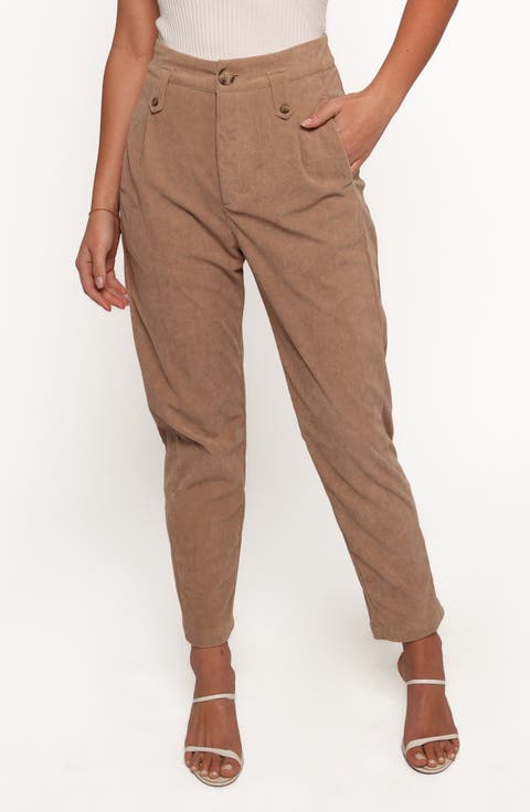 Jones Crop High Waist Corduroy Pants