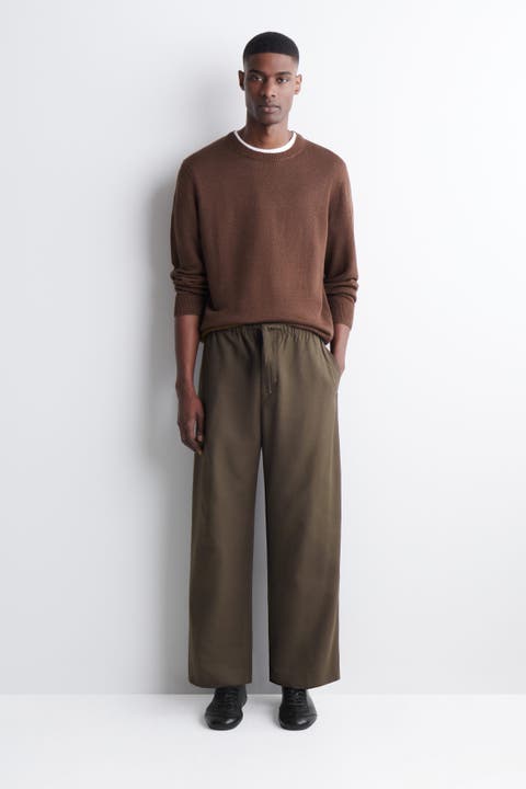 Barrel-Leg Drawstring Pants