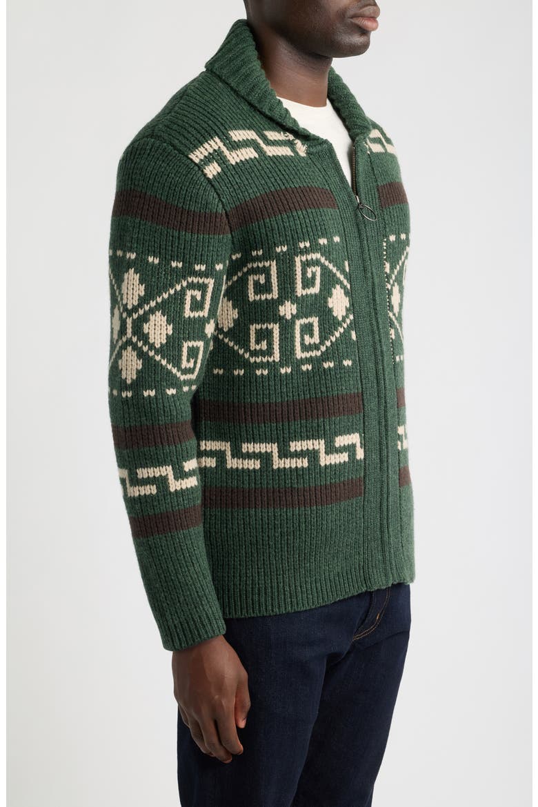 The Original Westerley Zip Cardigan, Alternate, color, DARK GREEN