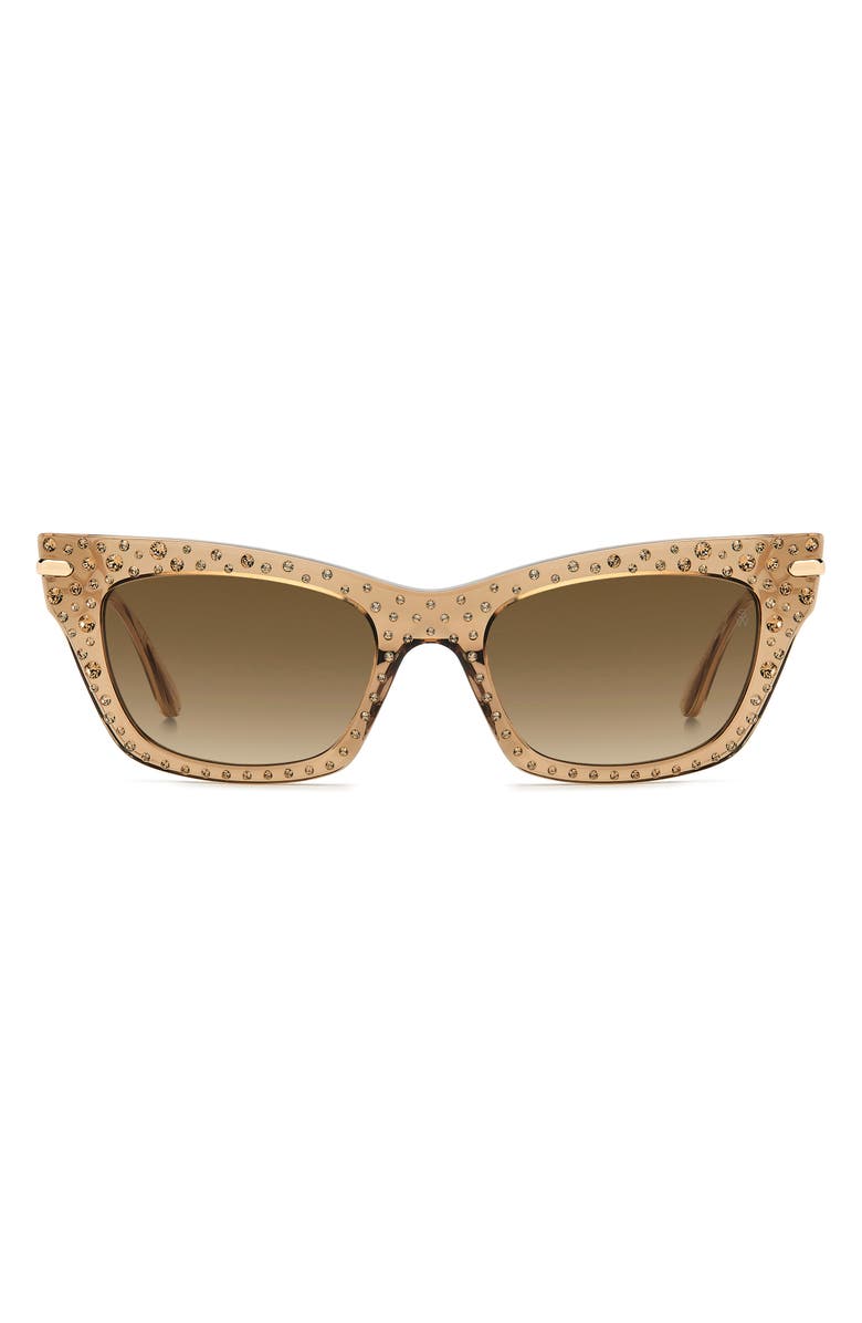 Stuart Weitzman 52mm Gradient Cat Eye Sunglasses, Main, color, Beige/ Brown