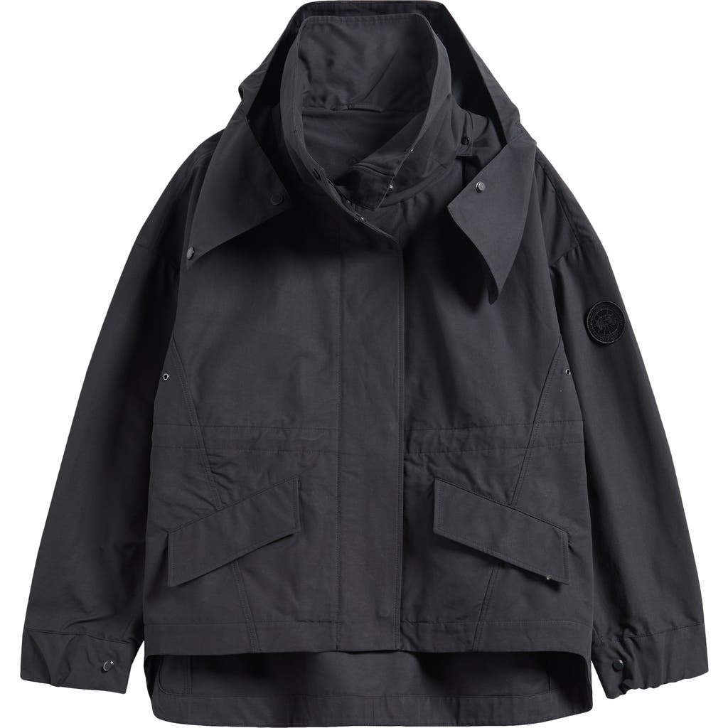 Canada Goose Olivine Oversize Water Repellent Bonded Twill Jacket In Black