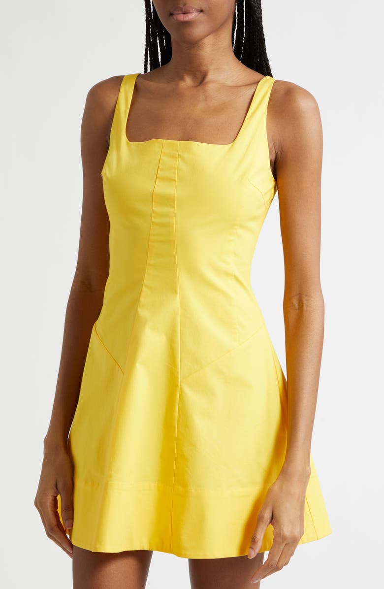 STAUD Willow Sleeveless Minidress, Alternate, color, Sunshine