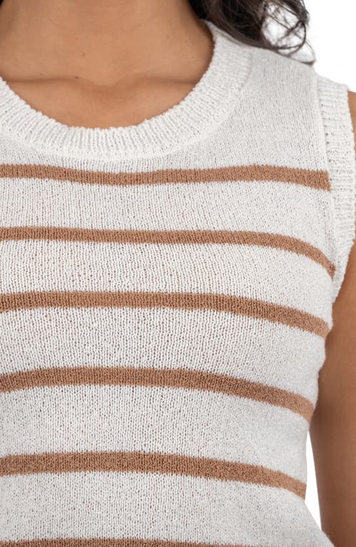 Kut From The Kloth Contessa Stripe Sleeveless Sweater In Ivory/tan