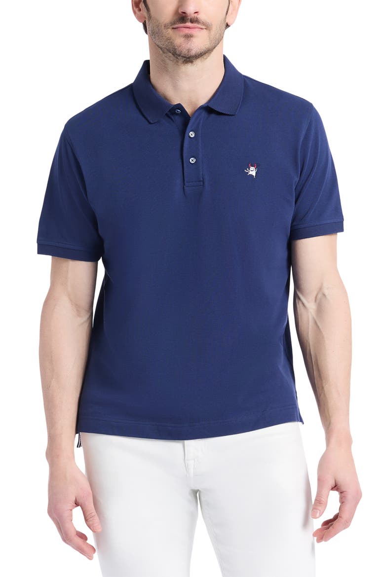 Devil Cotton Polo, Main, color, NAVY