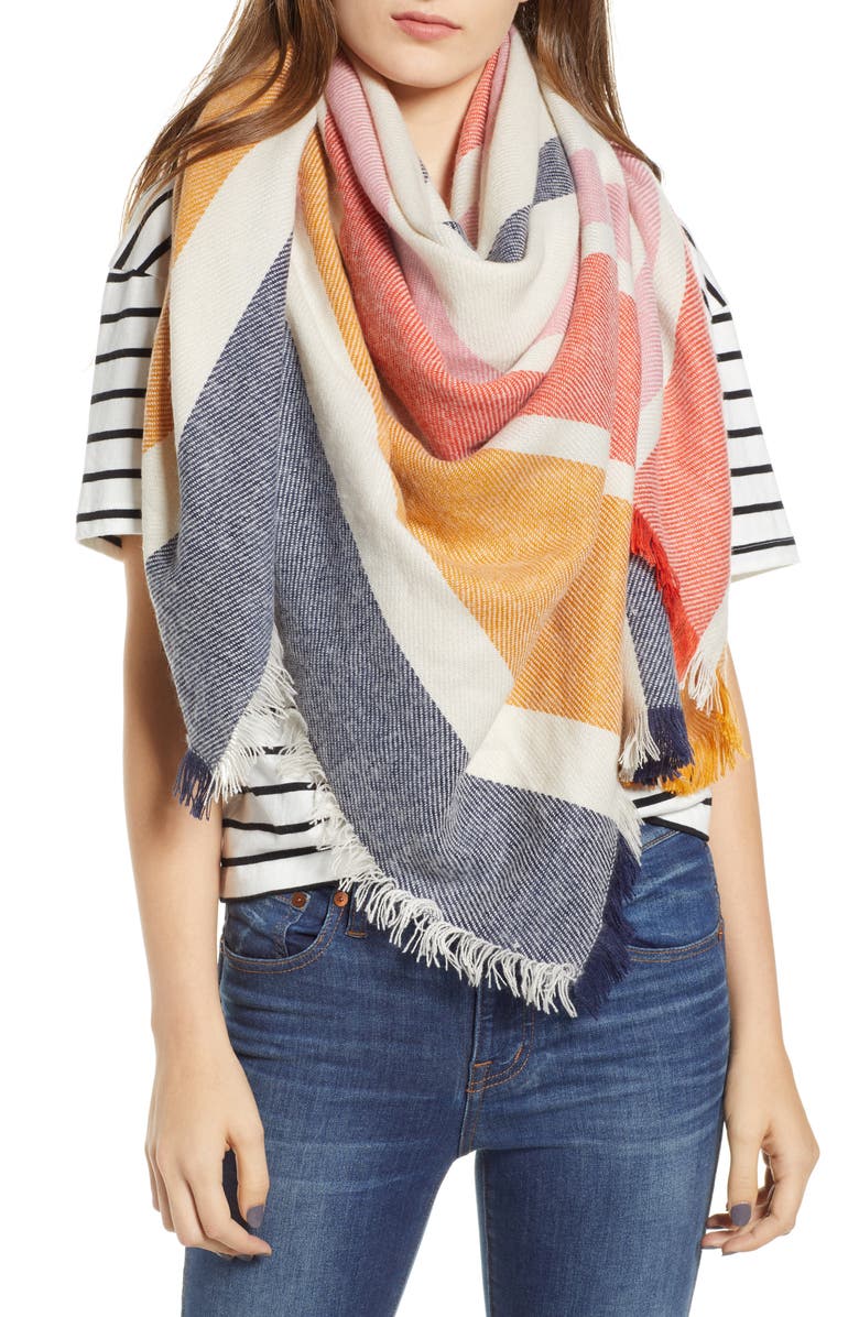 Madewell Stripe Blanket Scarf, Main, color, 