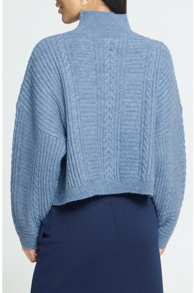Cropped Cable Knit Mock Neck Sweater, Alternate, color, ALLURE