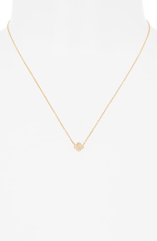 Argento Vivo Sterling Silver Pavè Clover Pendant Necklace In Gold