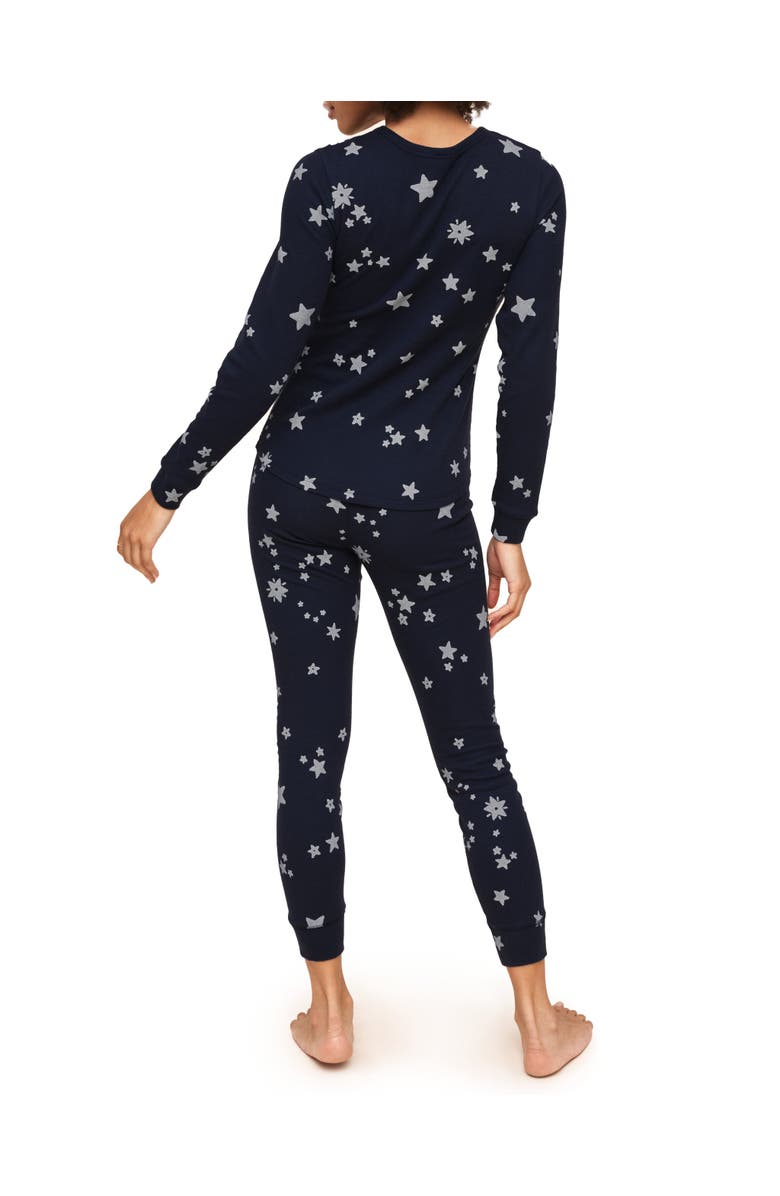 Adore Me Muriel Pajama Long-Sleeve Top & Legging Set, Alternate, color, Novelty Blue