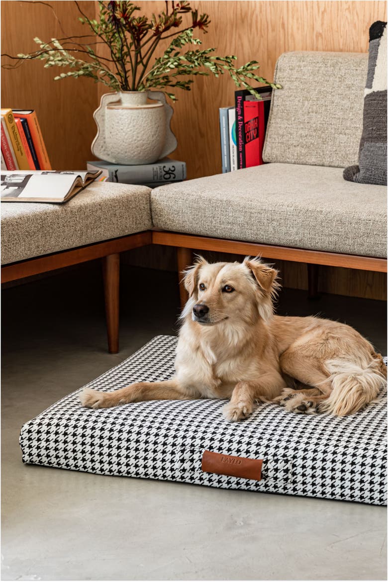 Houndstooth Dog Bed, Alternate, color, Black