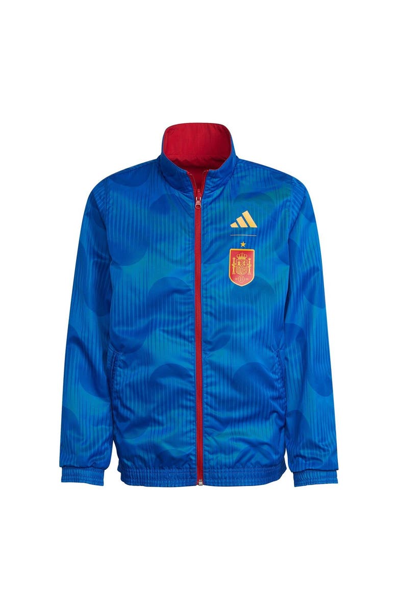 adidas Youth adidas Royal/Red Spain National Team Anthem Full-Zip Reversible Team Jacket, Alternate, color,