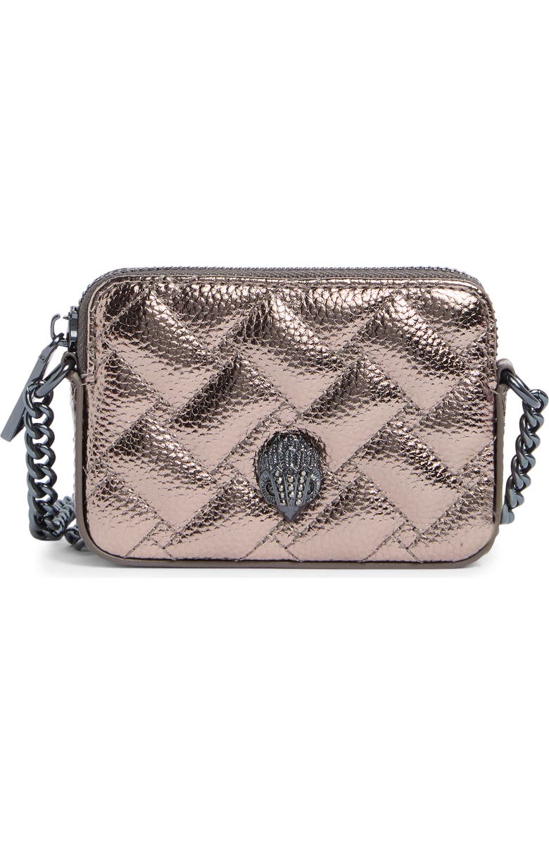 Kurt Geiger London Micro Kensington Quilted Camera Bag, Main, color, Gunmetal