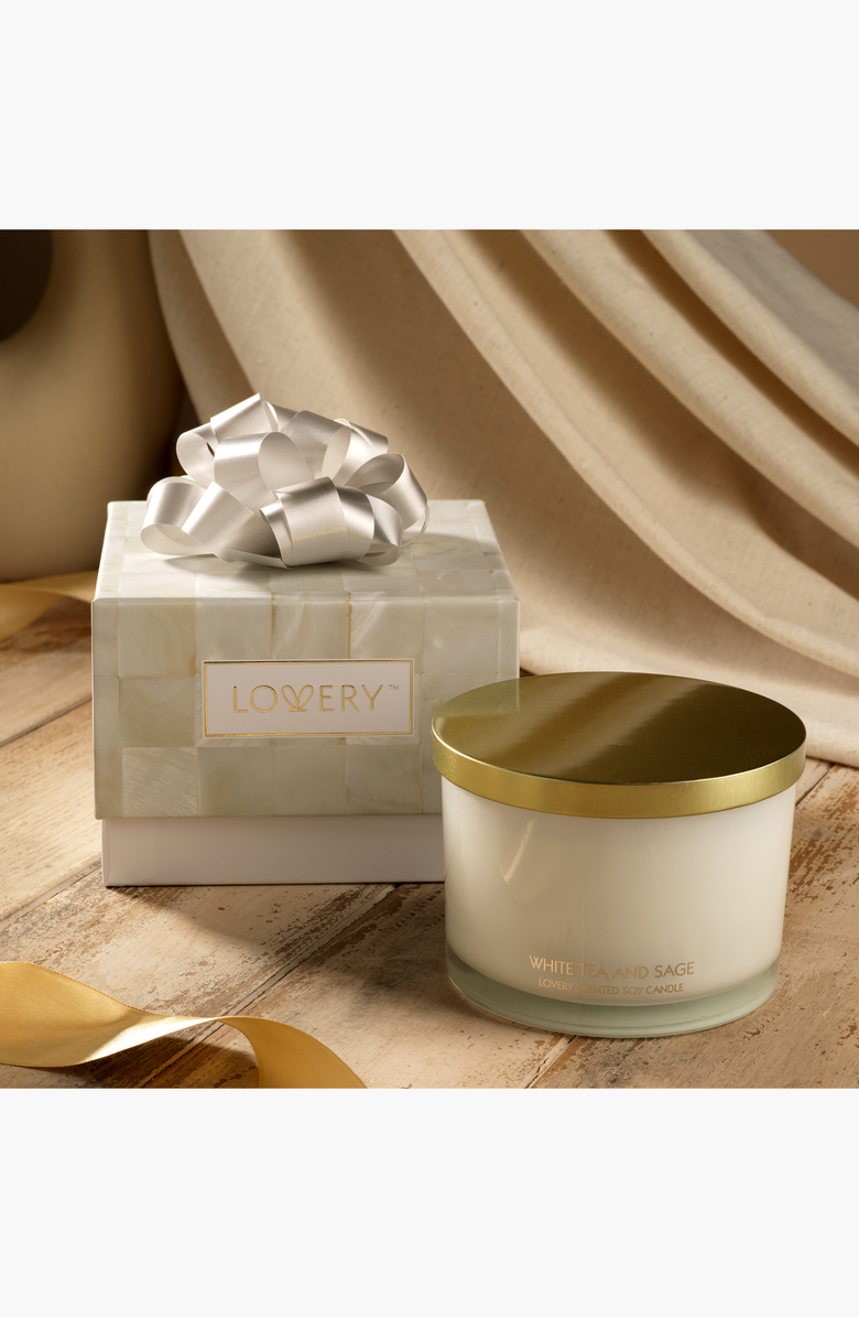 Lovery Deluxe White Tea & Sage Candle Gift Set, Alternate, color,