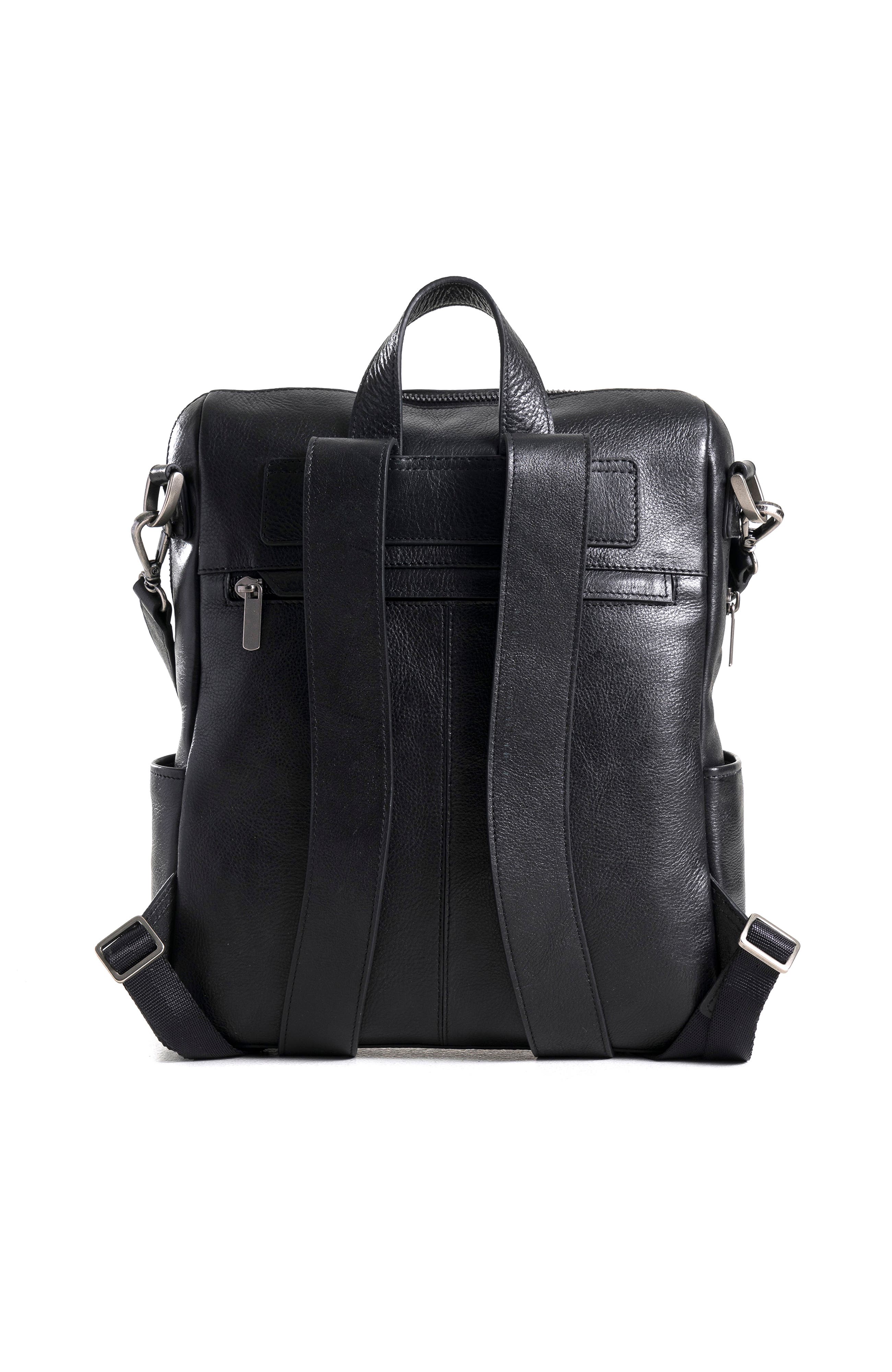 Velez Top Grain Leather Mini Backpack For Women Small Shoulder Bag Purse, Alternate, color, Black