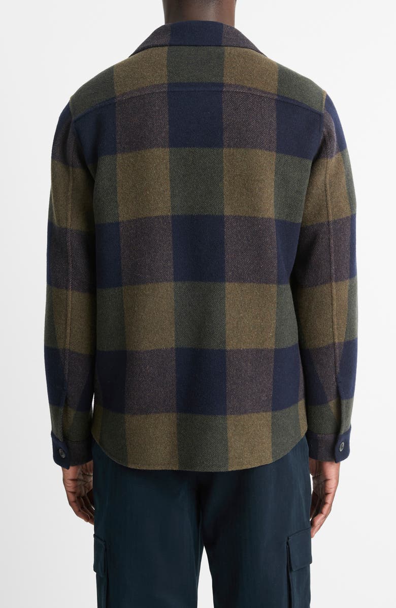 Vince Plaid Wool Blend Button-Up Shirt Jacket, Alternate, color, Ultramarine/Night Moss