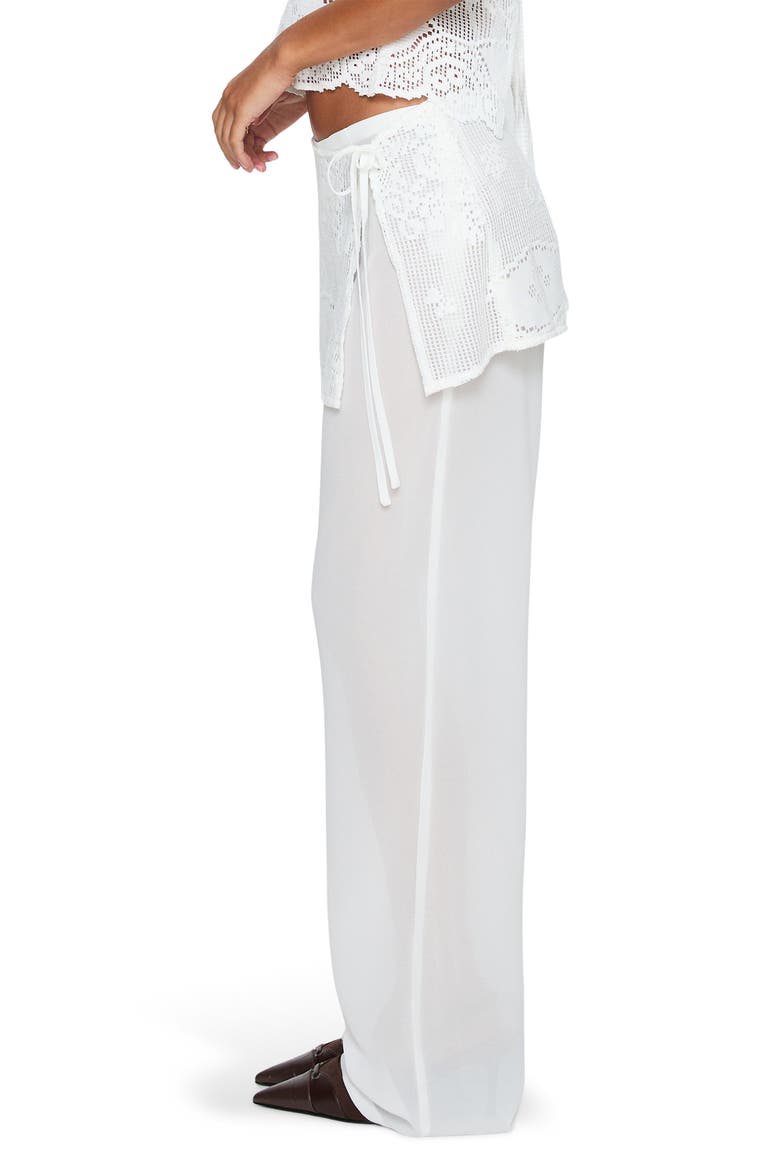 Claudie Layered Lace Straight Leg Pants, Alternate, color, WHITE