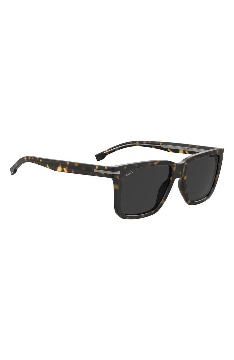 BOSS 55mm Square Sunglasses, Alternate, color, Havana