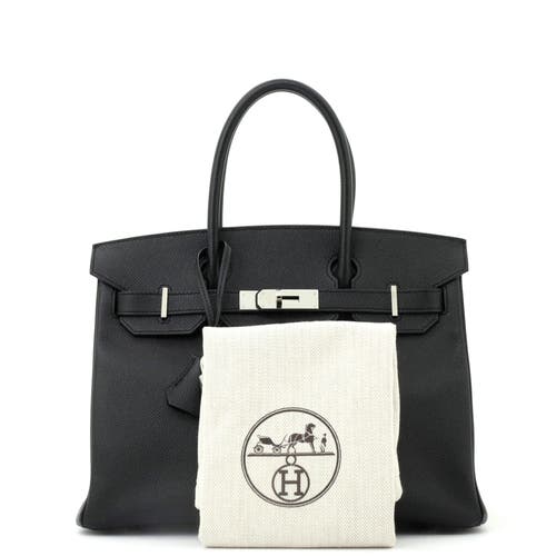 Pre-owned Hermes Hermes Birkin Handbag Black Epsom With Palladium Hardware 30 In Black