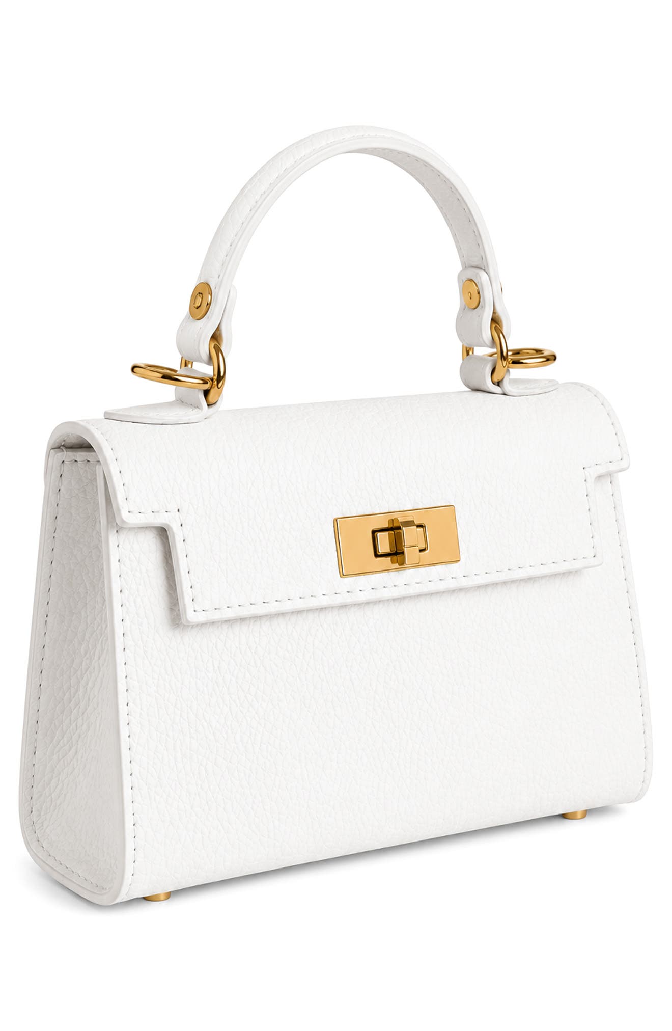 Allegra Leather Top Handle Bag, Alternate, color, WHITE