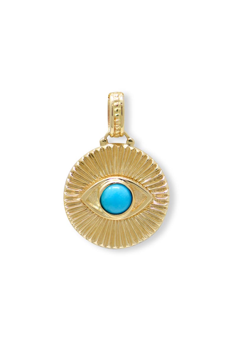Classique Evil Eye Ripple Charm, Main, color, TURQUOISE/ AQUA