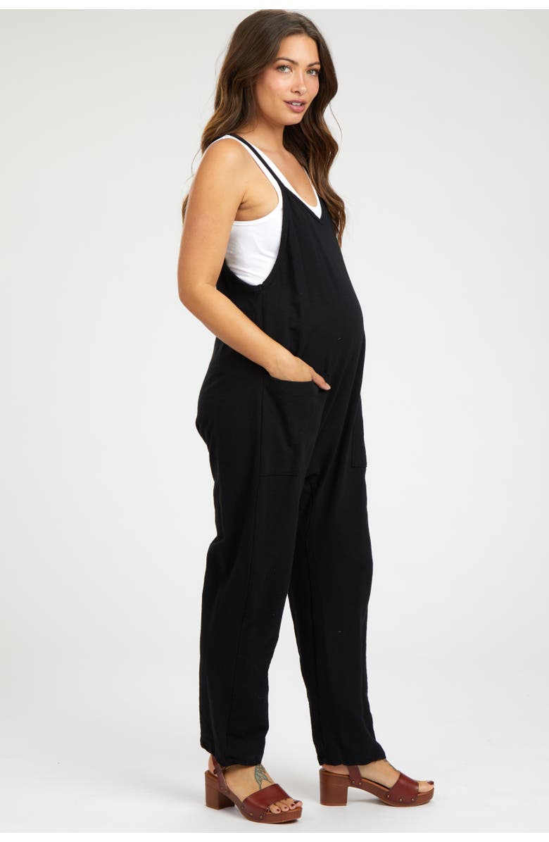 PinkBlush Knit Front Pocket Overall, Alternate, color, 
