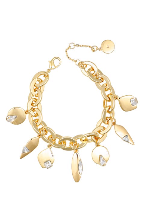 Crystal Charm Gold- Bracelet