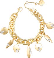 Vince Camuto Crystal Charm Gold- Bracelet