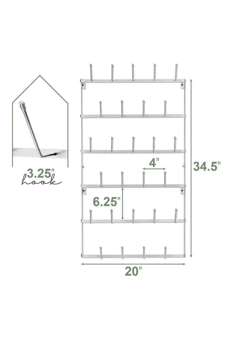Large 6-Tier Metal Mug Rack, Alternate, color, SILVER