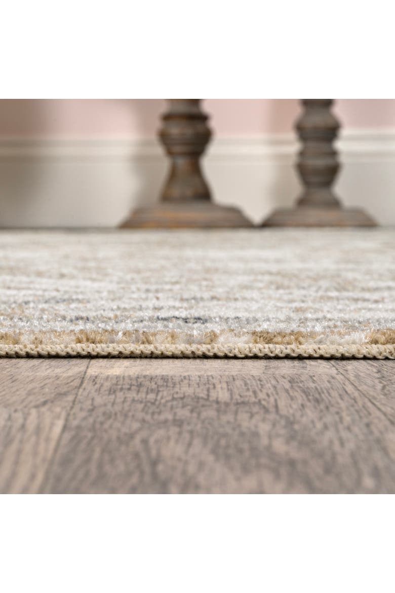Keesha Bold Distressed Medallion Low-Pile Machine-Washable Area Rug, Alternate, color, Green/Cream