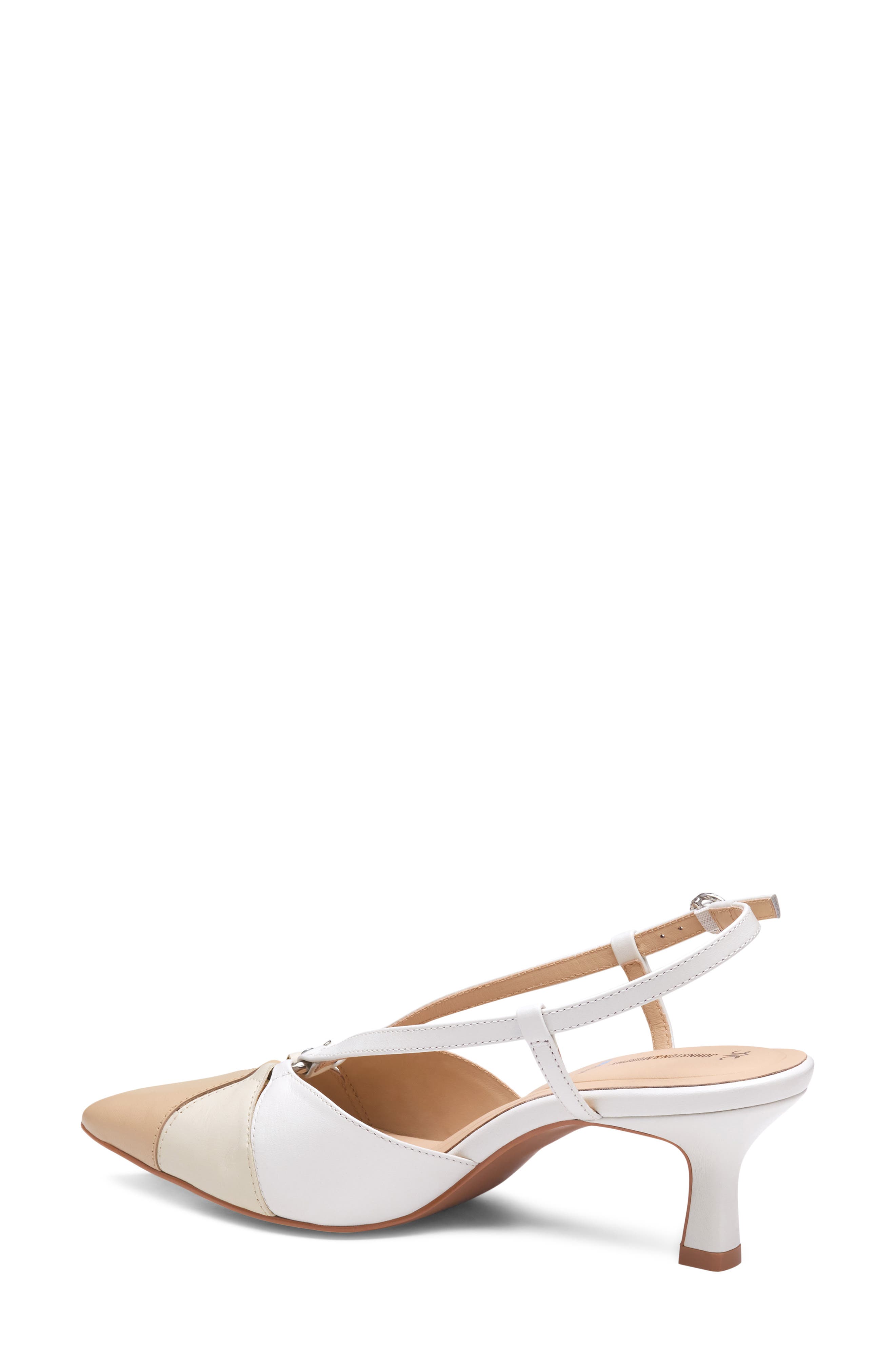 Johnston & Murphy Lindsey Ring Slingback Pump, Alternate, color, White Multi Glove Leather