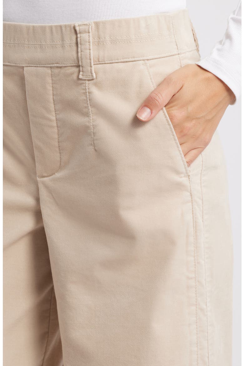 'Ab'Solution Skyrise Pull-On Wide Leg Twill Pants, Alternate, color, STONE