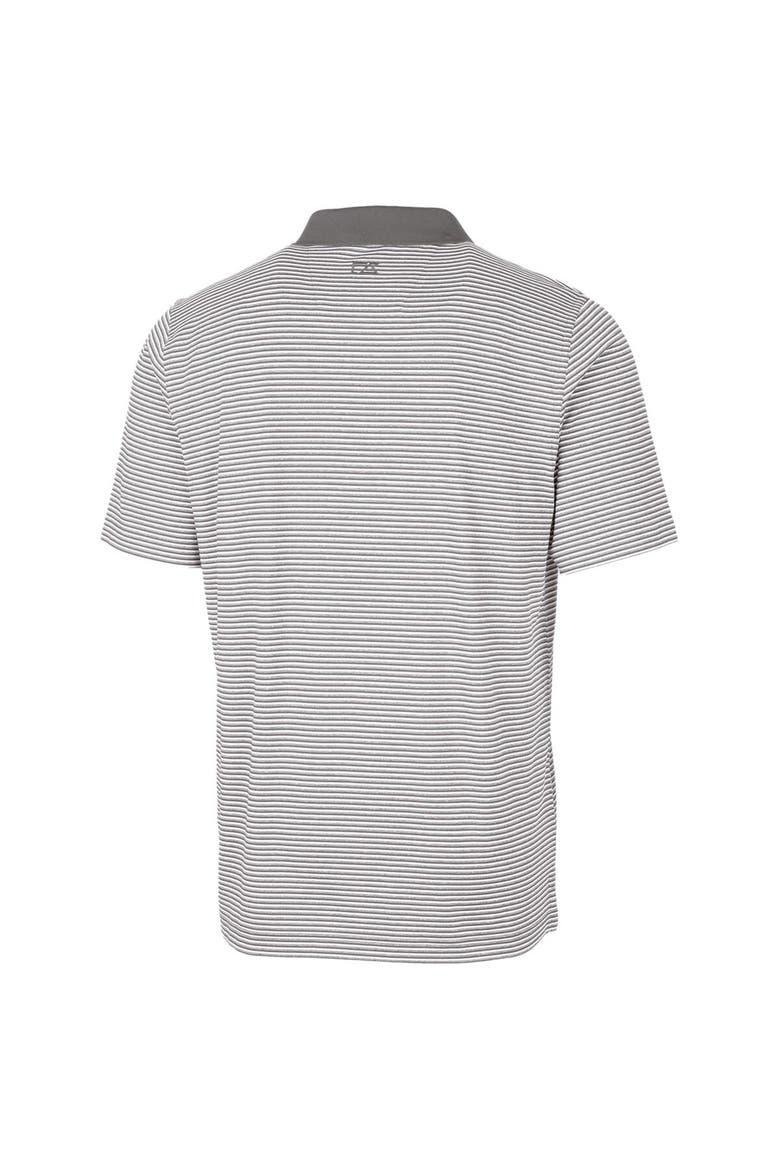 Men's Cutter & Buck Gray Georgetown Hoyas Forge Tonal Stripe Stretch Polo, Alternate, color, Gray
