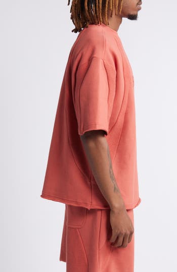 Panel Terry Short Sleeve Sweatshirt