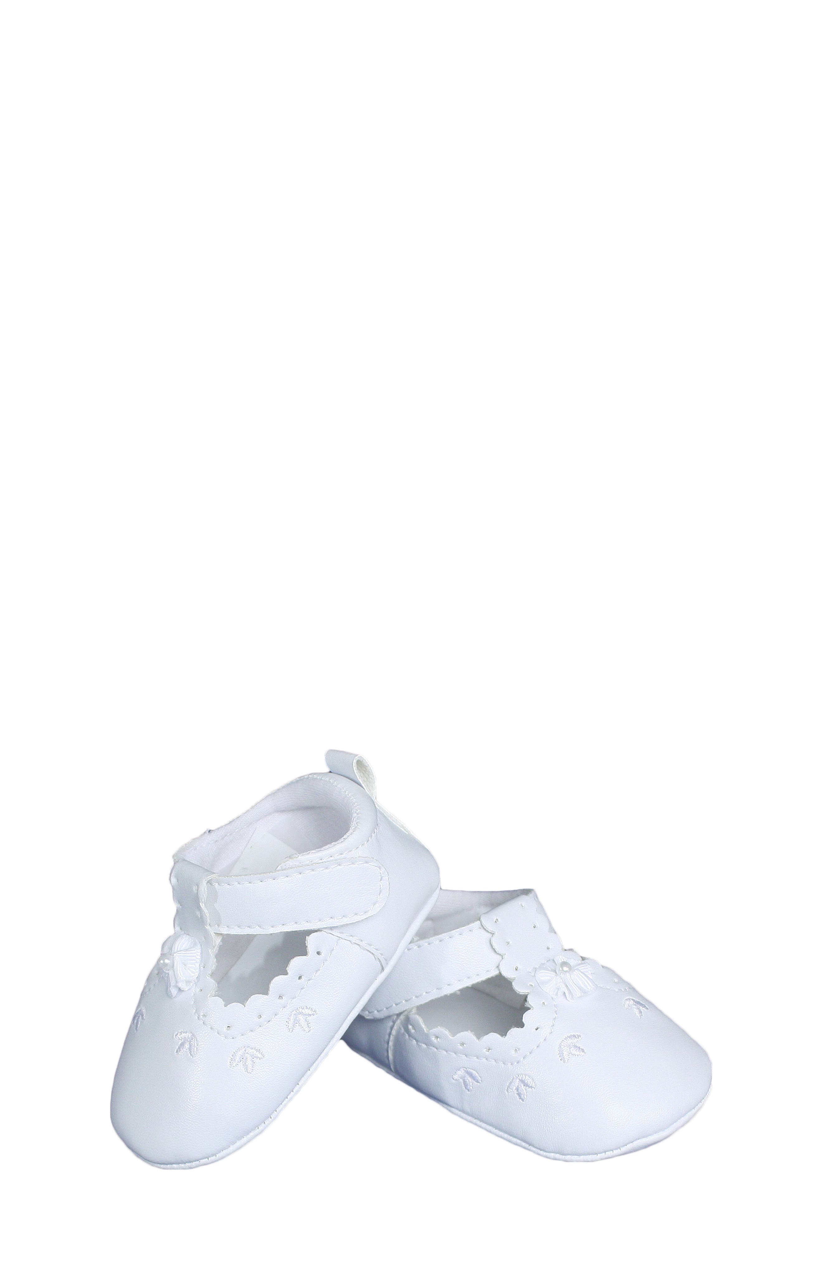 Little Things Mean a Lot Mary Jane Crib Shoe, Main, color, White