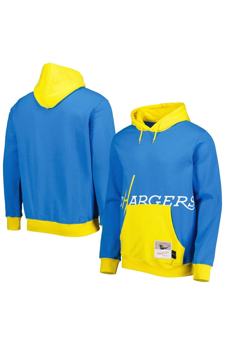 Mitchell & Ness Men's Mitchell & Ness Powder Blue Los Angeles Chargers Big Face 5.0 Pullover Hoodie, Main, color, Powder Blue