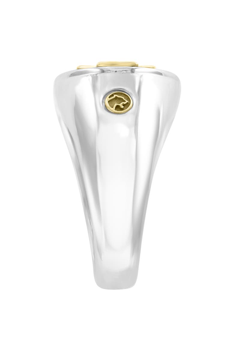 Sterling Silver & 18K Gold Onyx Cross Signet Ring, Alternate, color, BLACK