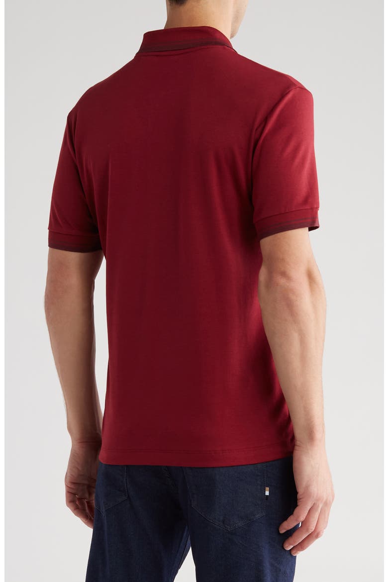Parlay Tipped Cotton Polo, Alternate, color, DARK RED