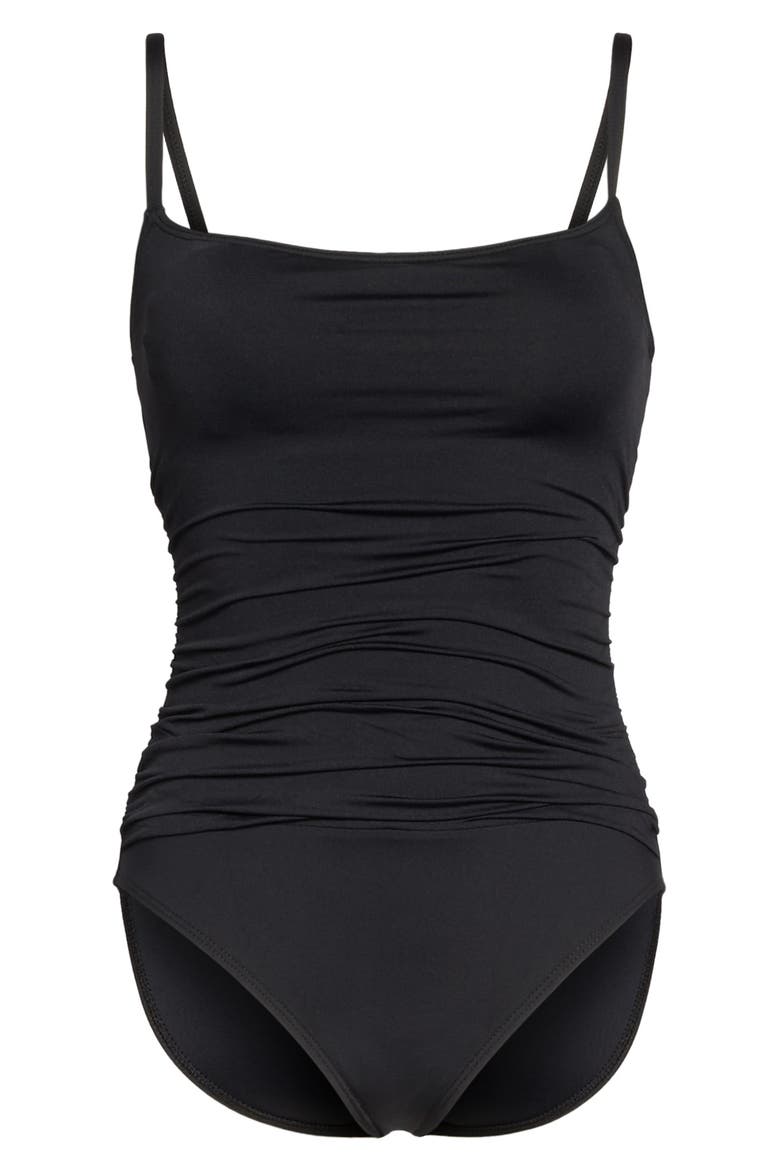 Island Goddess One-Piece Swimsuit, Alternate, color, BLACK