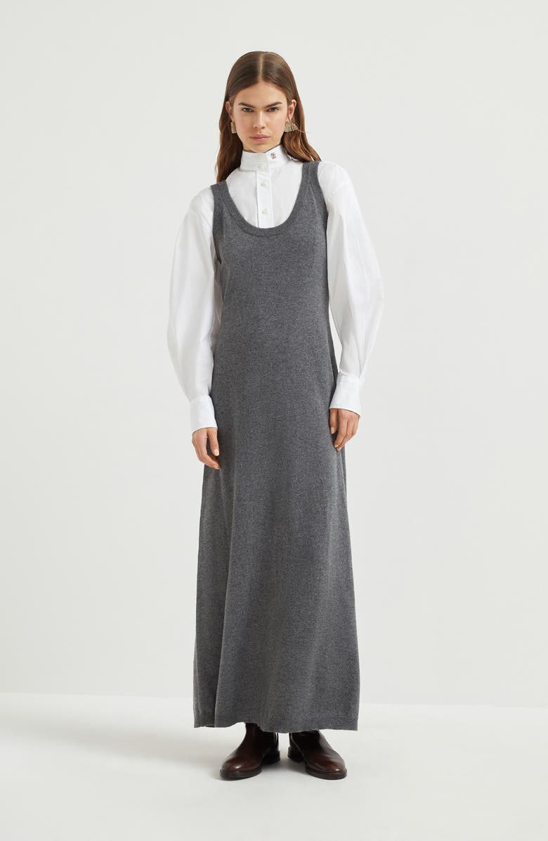 Brunello Cucinelli Cashmere knit dress, Alternate, color, Lead