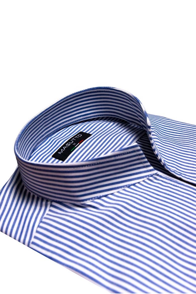 Ashley Tulip Stand Up Collar Long Sleeve Shirt, Alternate, color, Navy Blue