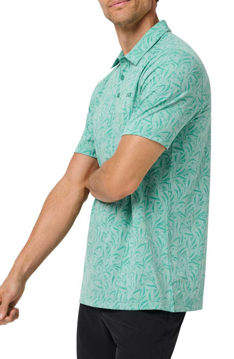 TravisMathew Sands Performance Jersey Polo, Alternate, color, Heather Bright Aqua
