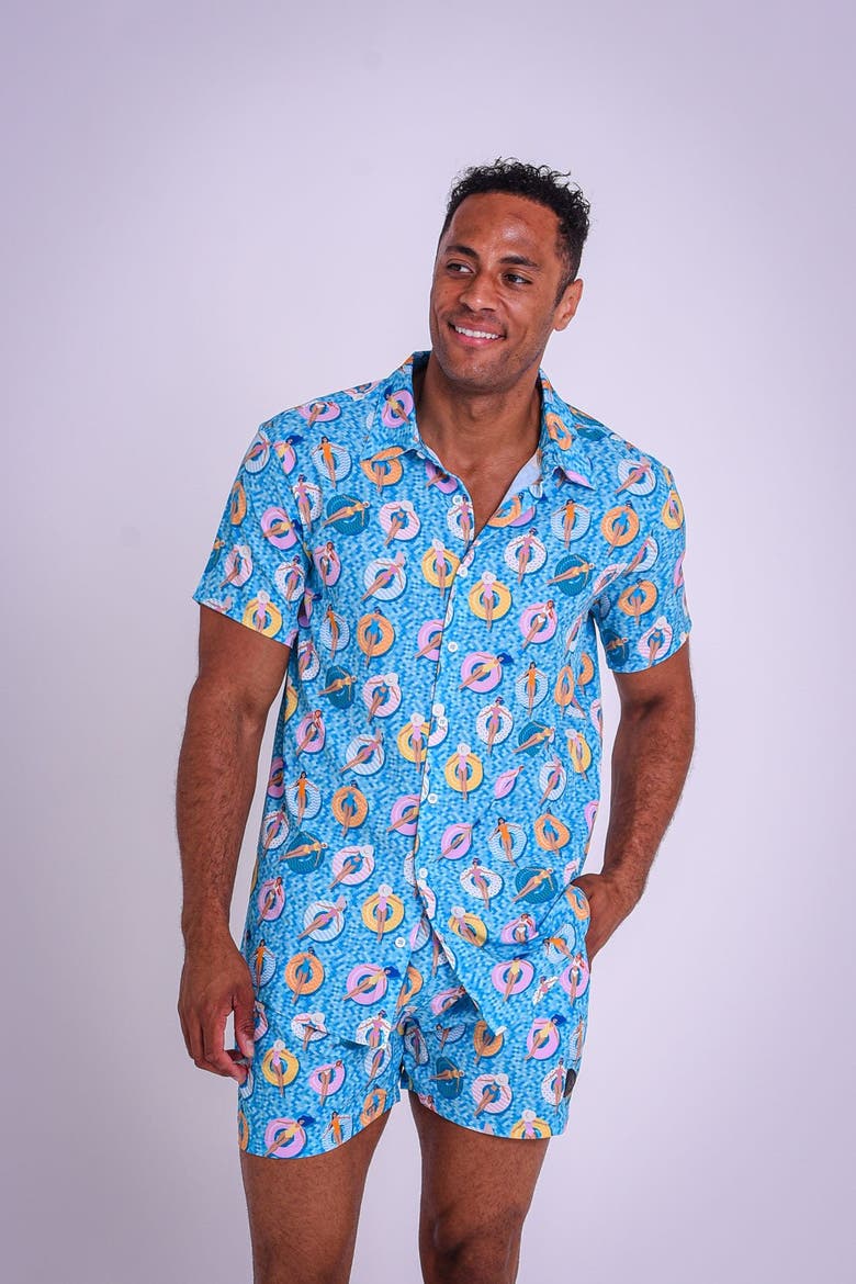 Poolside Men's Short Sleeve Shirt, Alternate, color, Multi