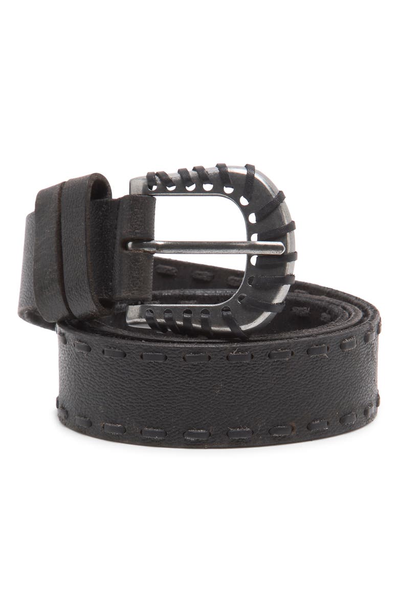 Free People Holt Leather Belt, Main, color, Black